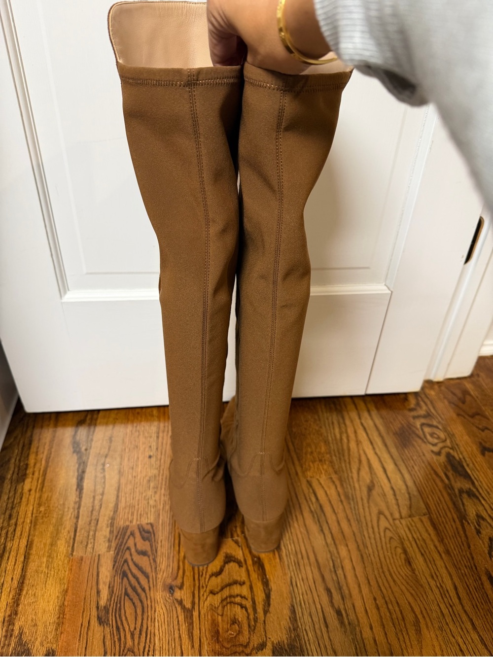 Stuart Weitzman Over-the-Knee Suede Pointed-Toe Boots - Brown - Picture 2 of 5